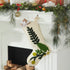 Hand Felted Wool Christmas Stocking - Green Leaves on Cream - ARCADIA HOME